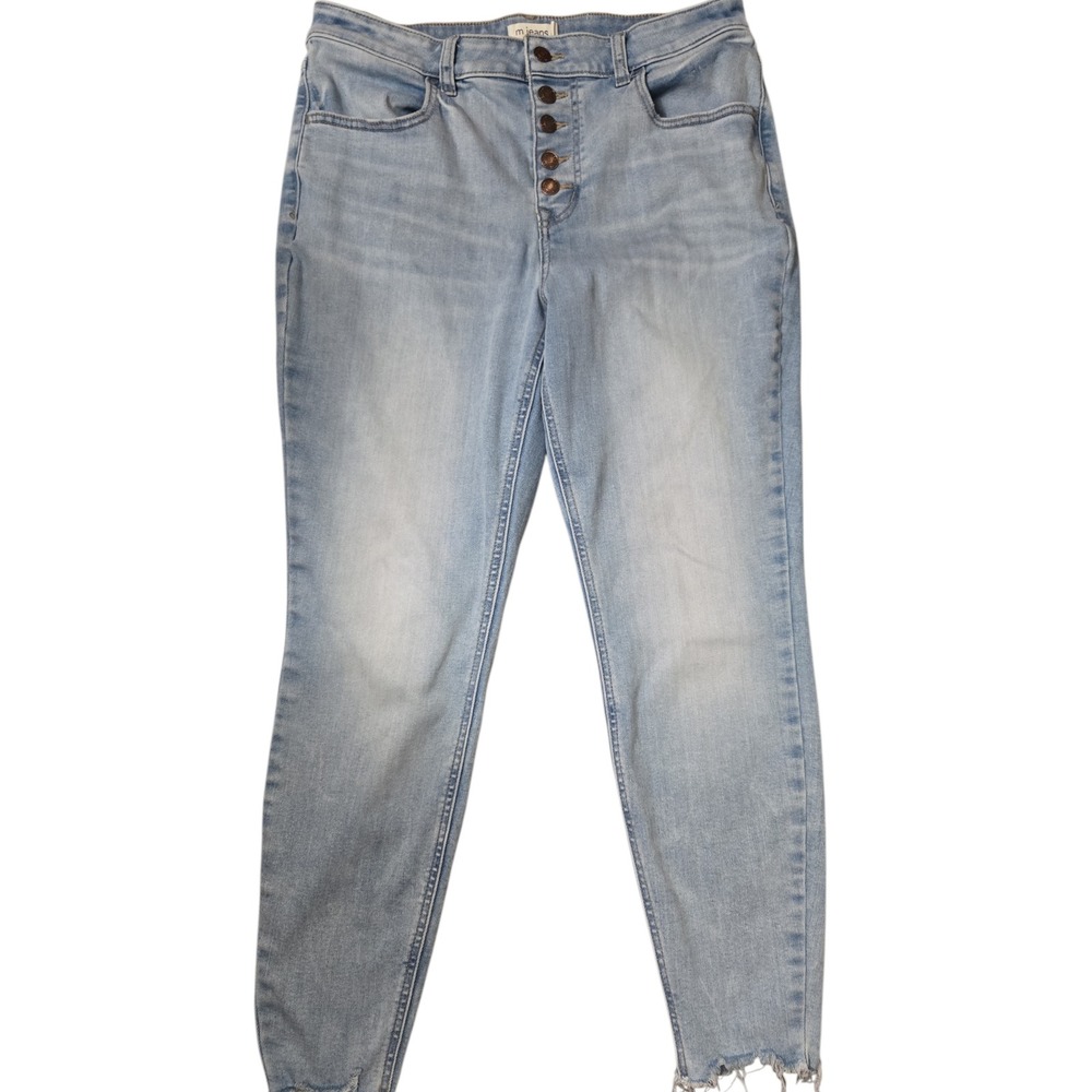 M Jeans By Maurices Light Button Fly Super Skinny High Rise Stretch‎ Sz 12 32x27